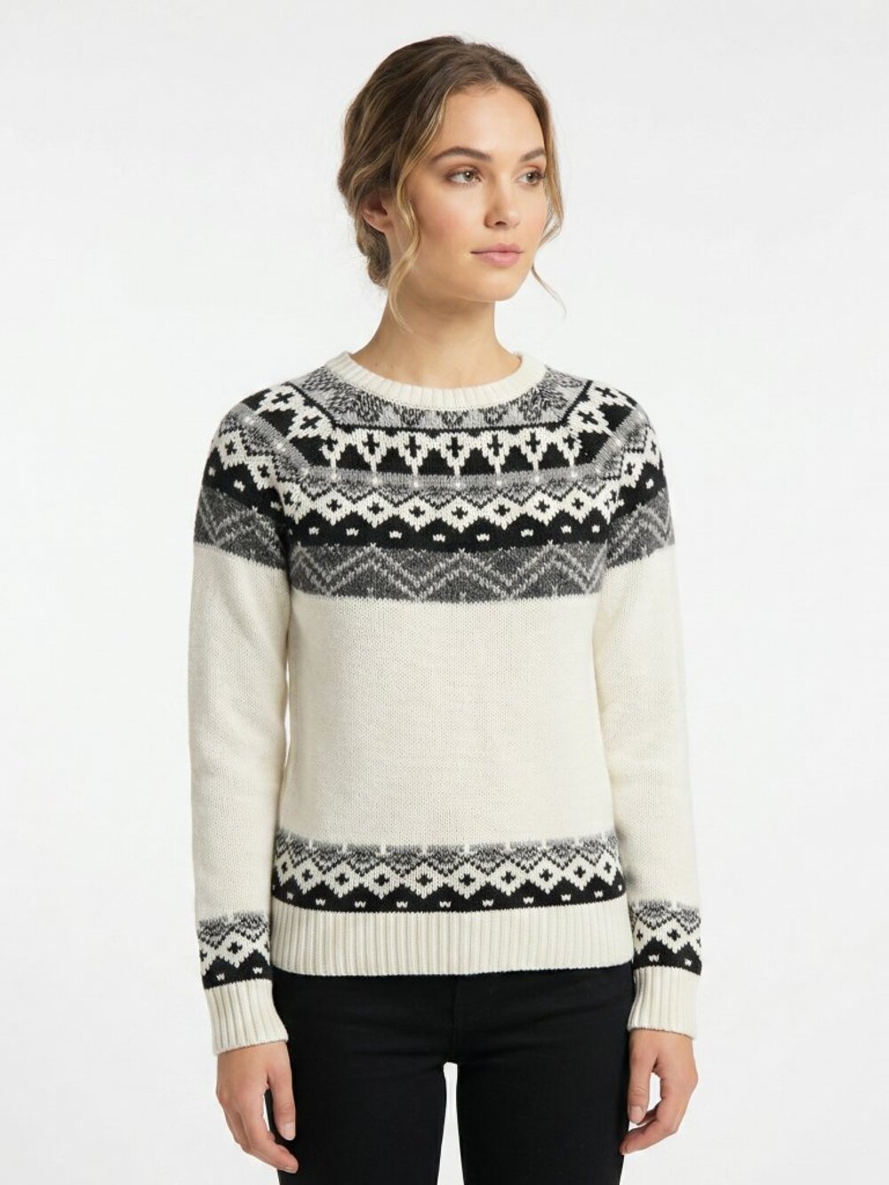 *Eight Eight Eight Black & White Crew Neck Sweater